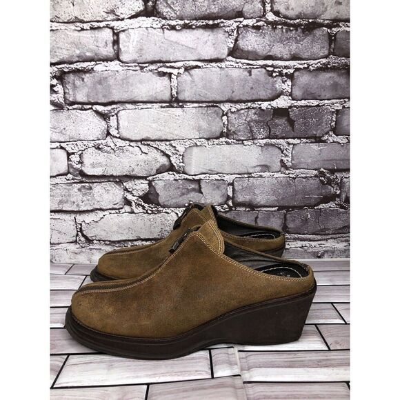 Donald J Pliner Sport Hush Brown Leather Shimmer Clogs Shoes Women Sz 7.5N US/38 - Picture 8 of 16